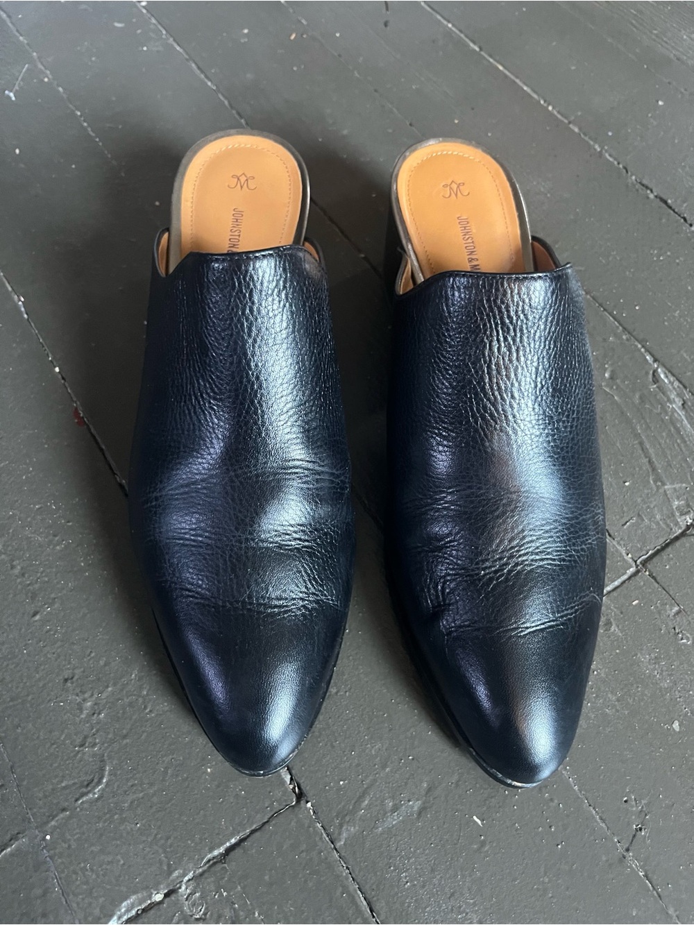 Johnston & Murphy Trista Black Leather Mule Slides - Picture 4 of 9